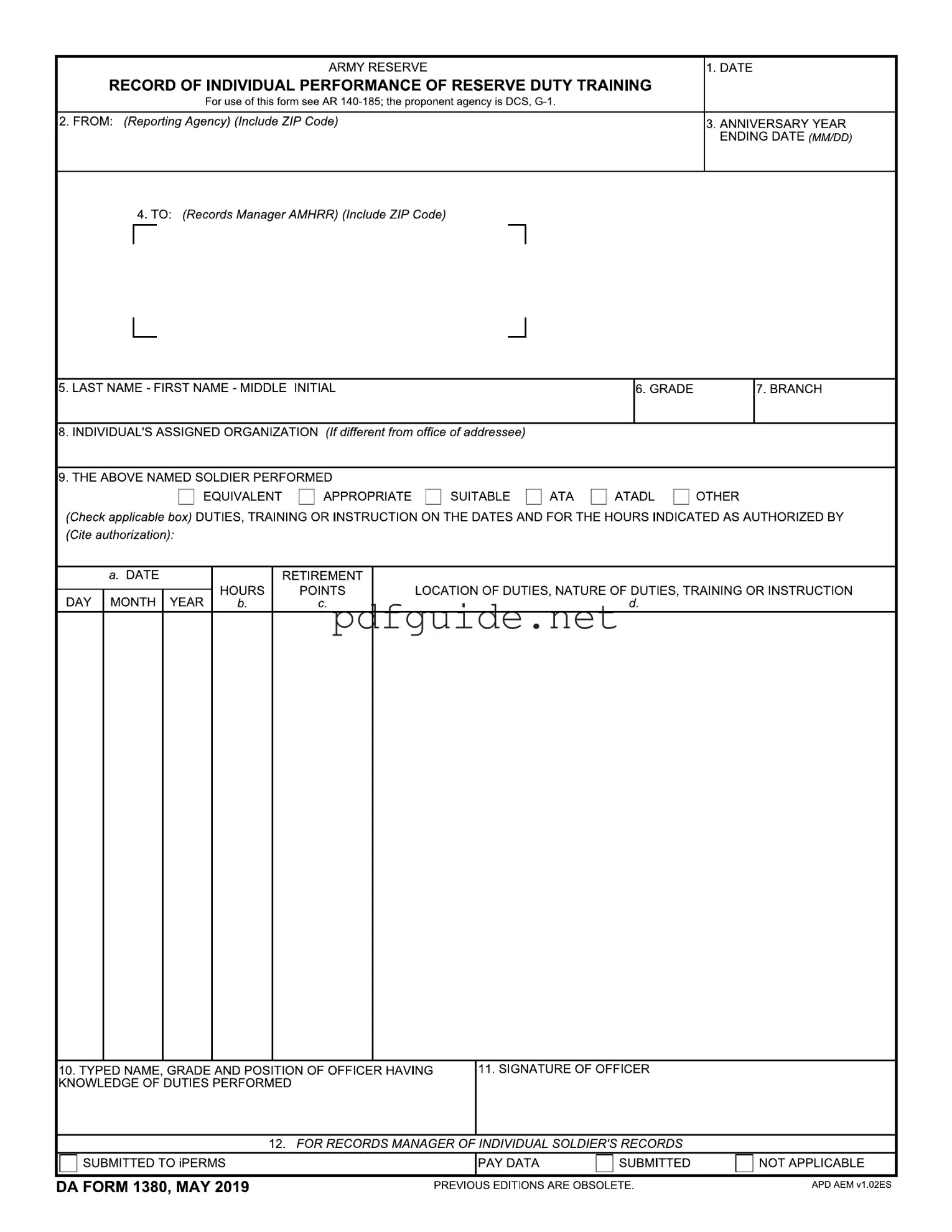 Fill Out a Valid Da 1380 Form