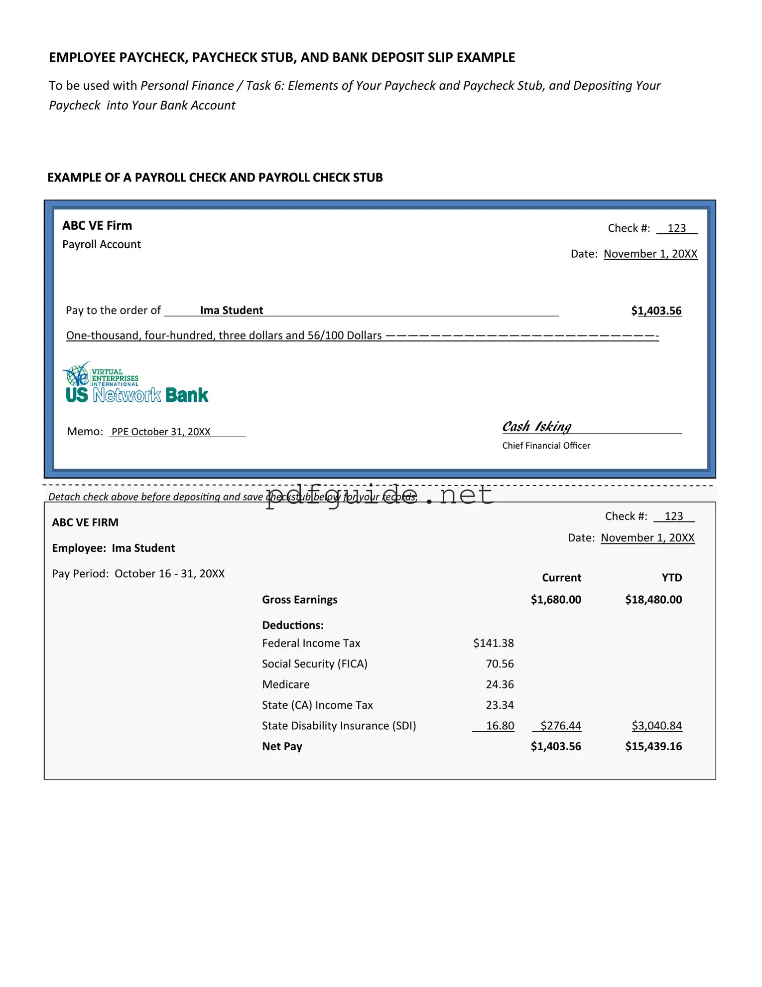 Fill Out a Valid Payroll Check Form
