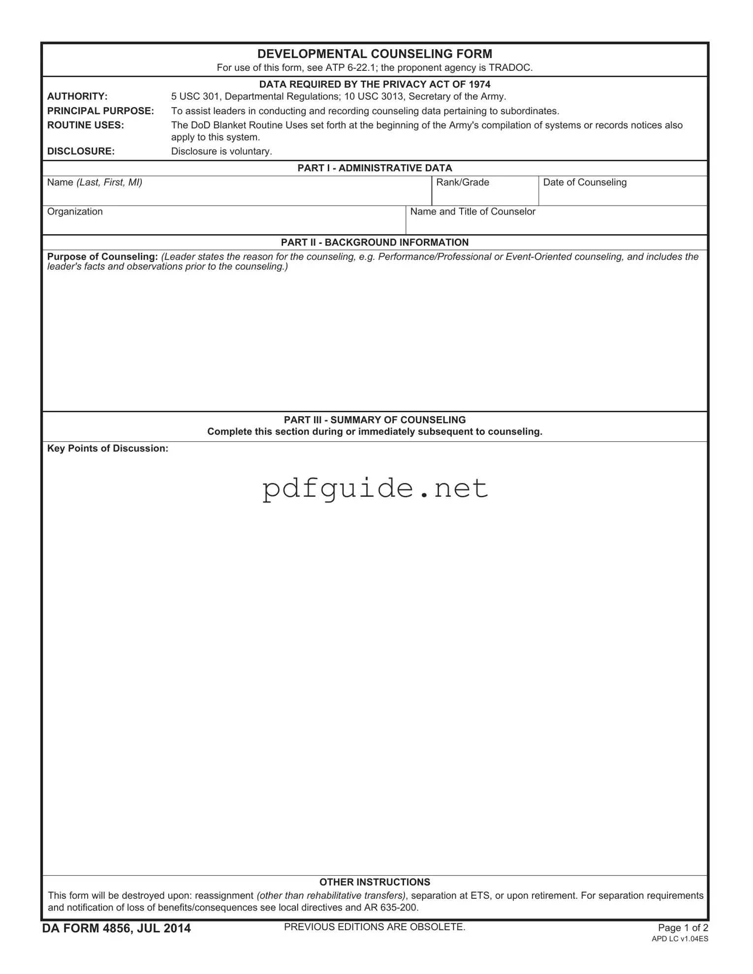 Fill Out a Valid DA 4856 Form