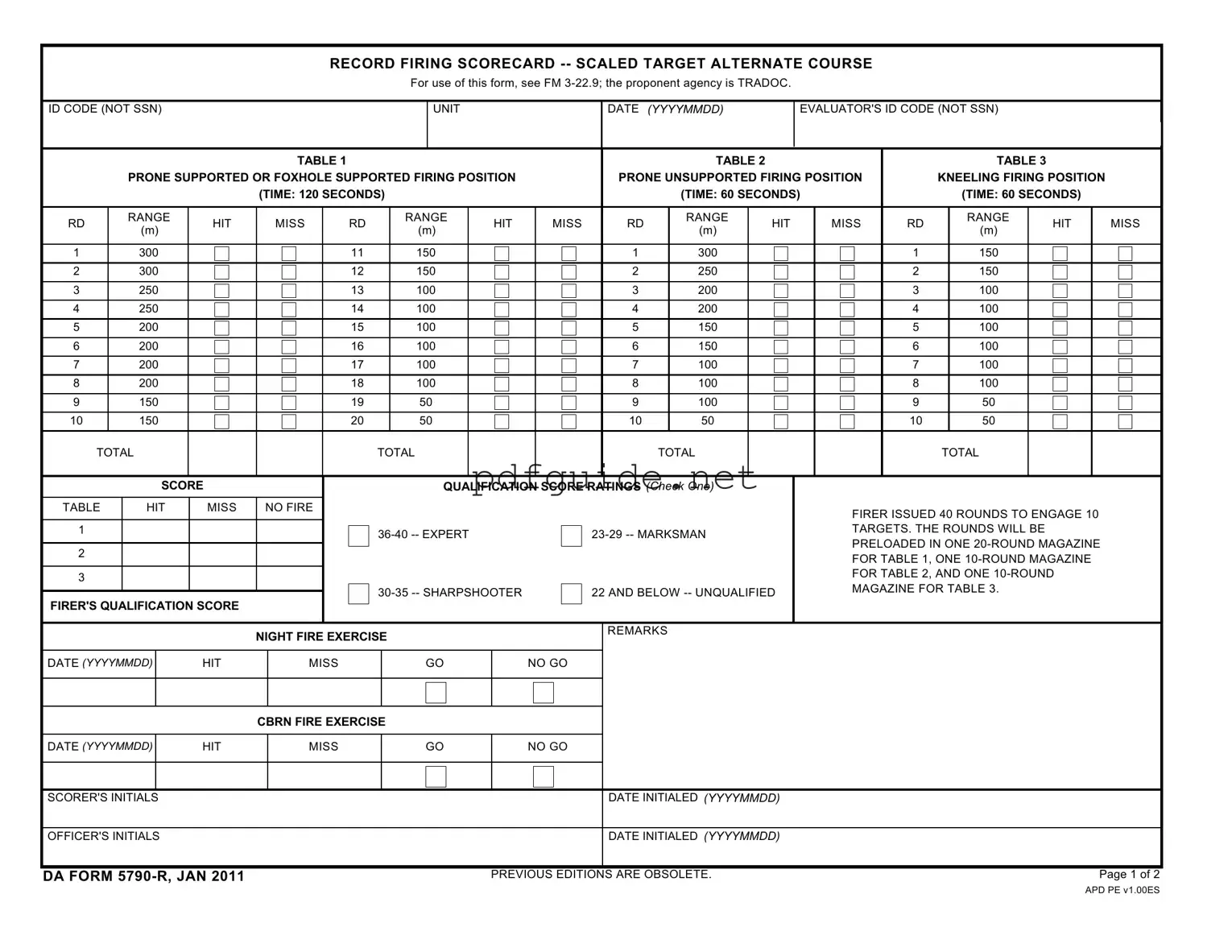 Fill Out a Valid Da 5790 R Form