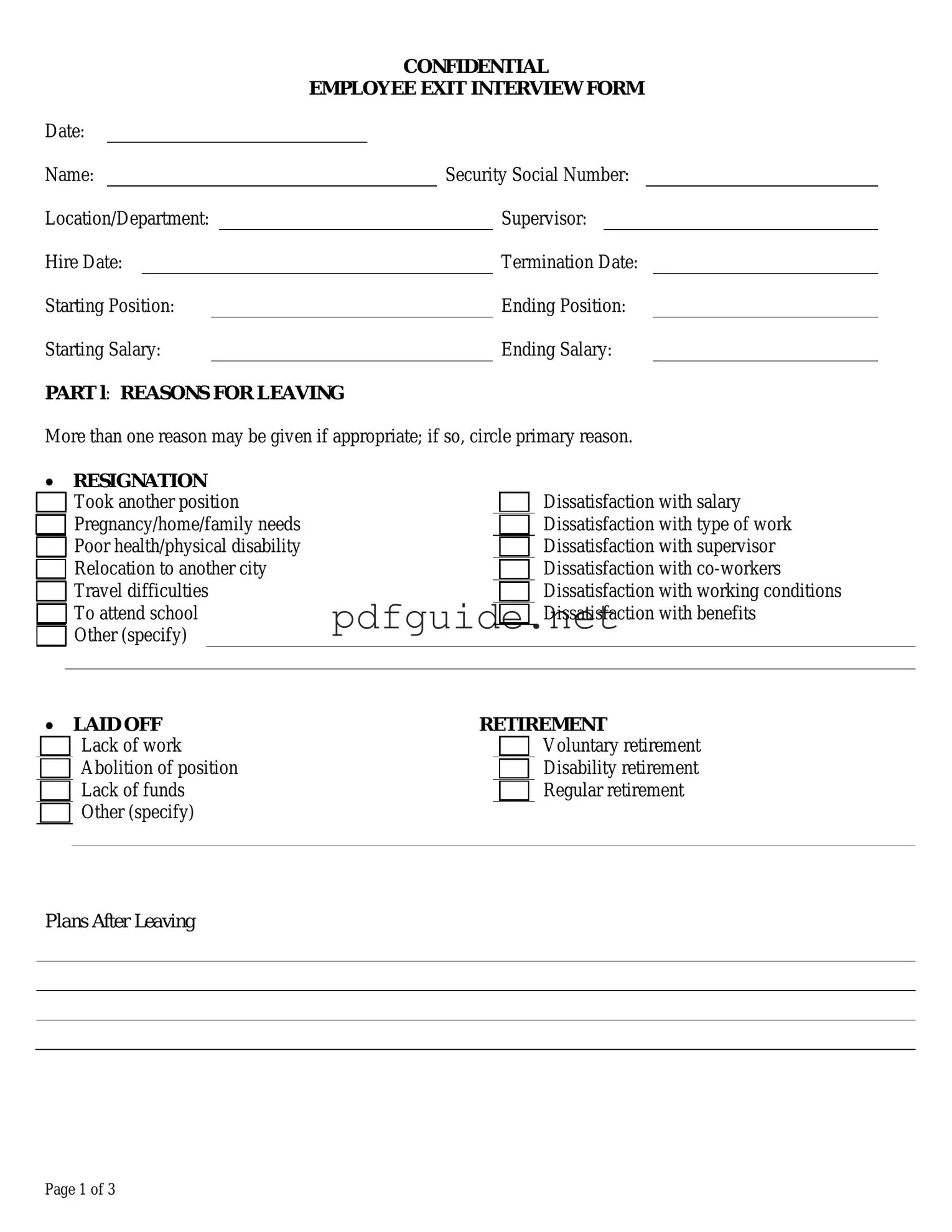 Fill Out a Valid Exit Interview Form