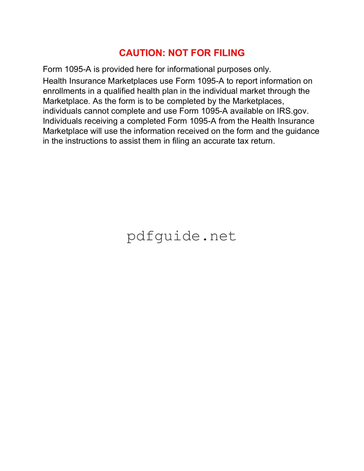 Fill Out a Valid IRS 1095-A Form