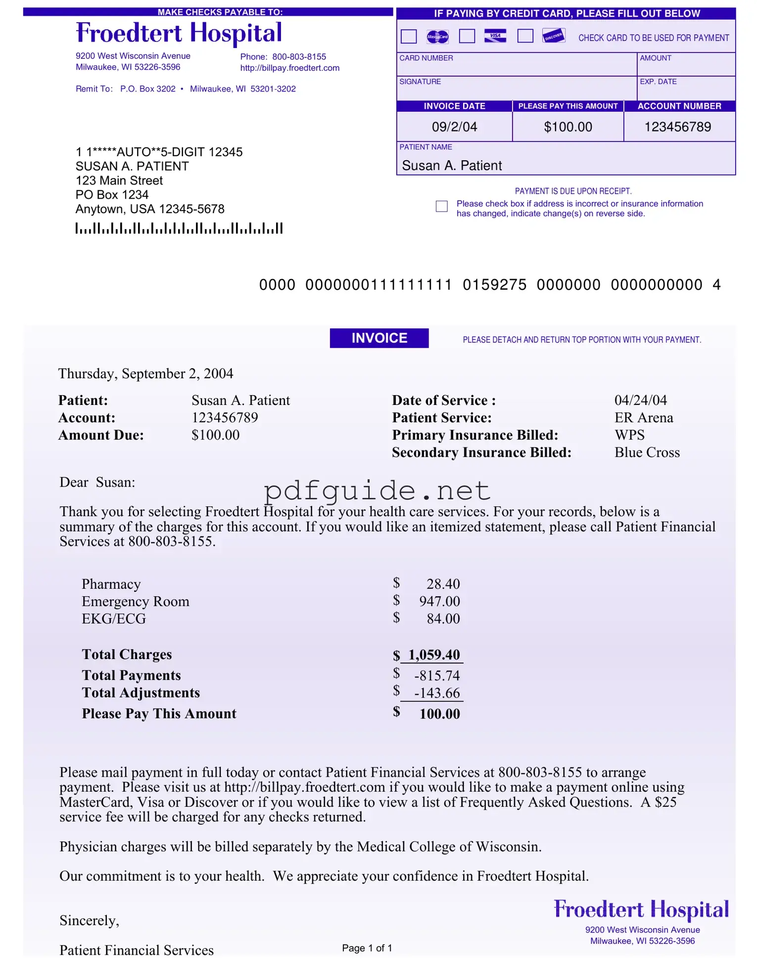 Fill Out a Valid Hospital Bill Form