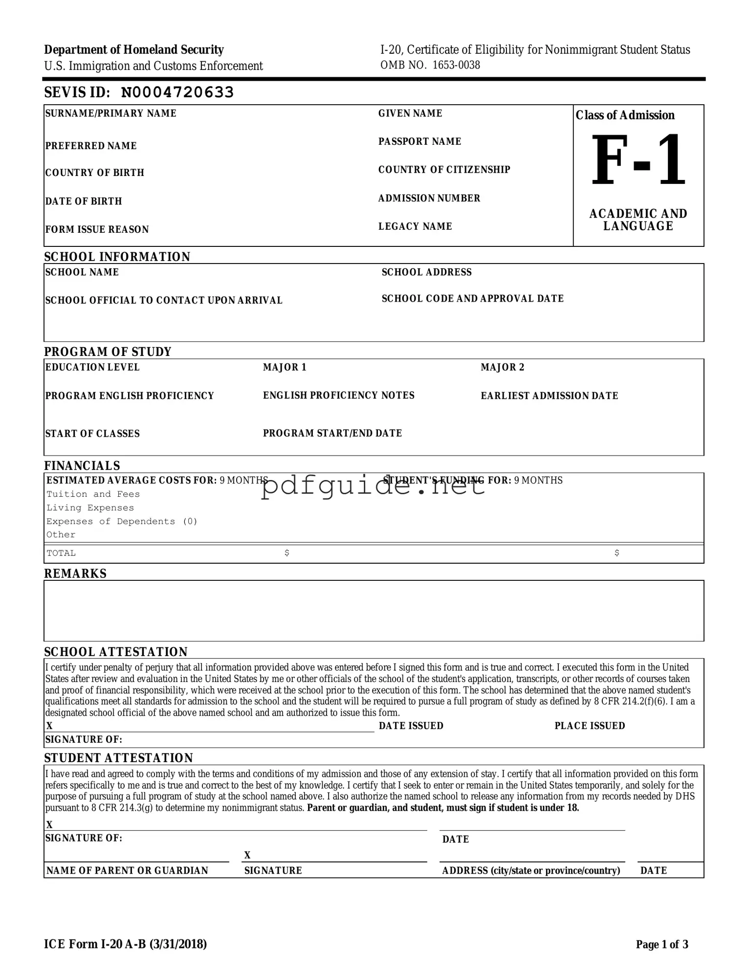 Fill Out a Valid I 20 Form