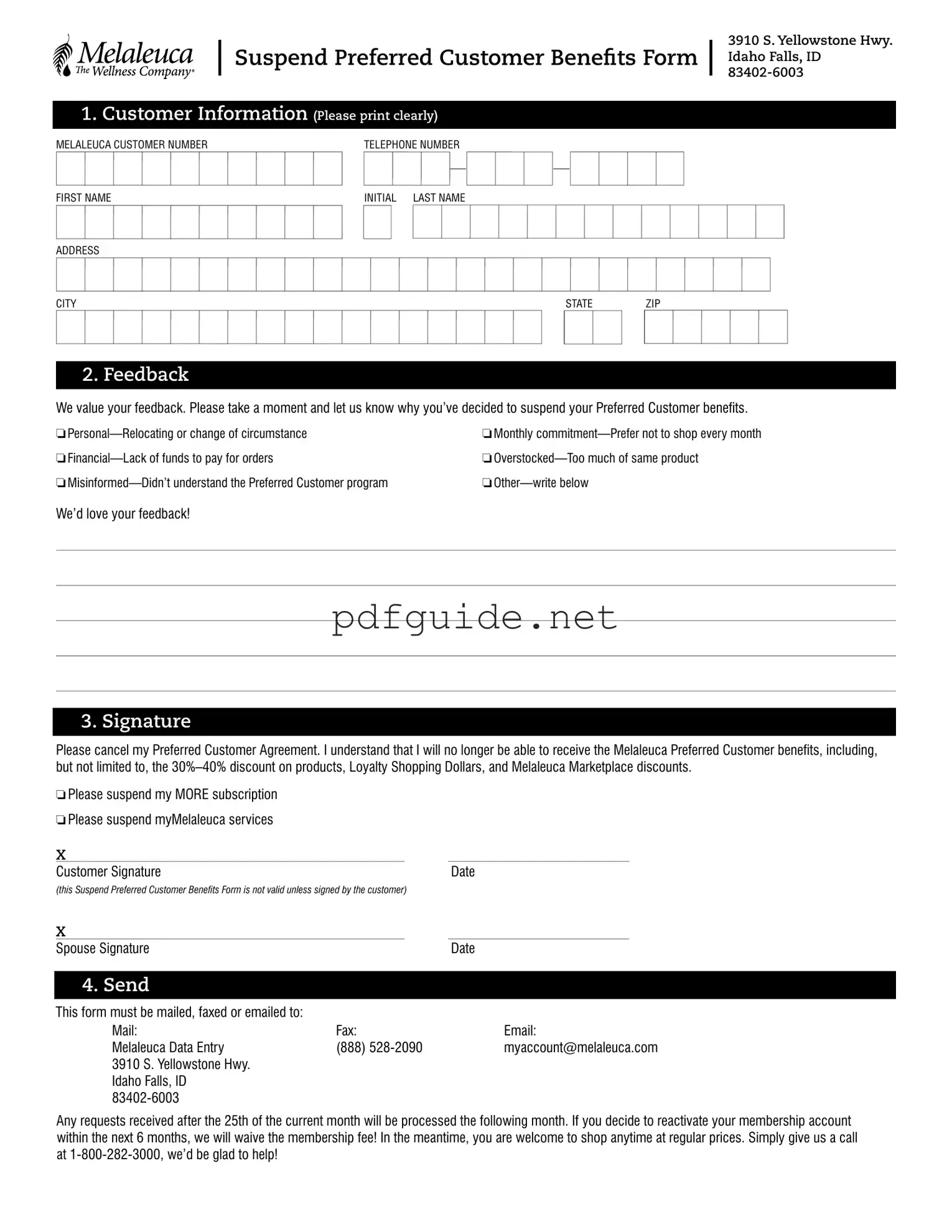 Fill Out a Valid Melaleuca Cancellation Form
