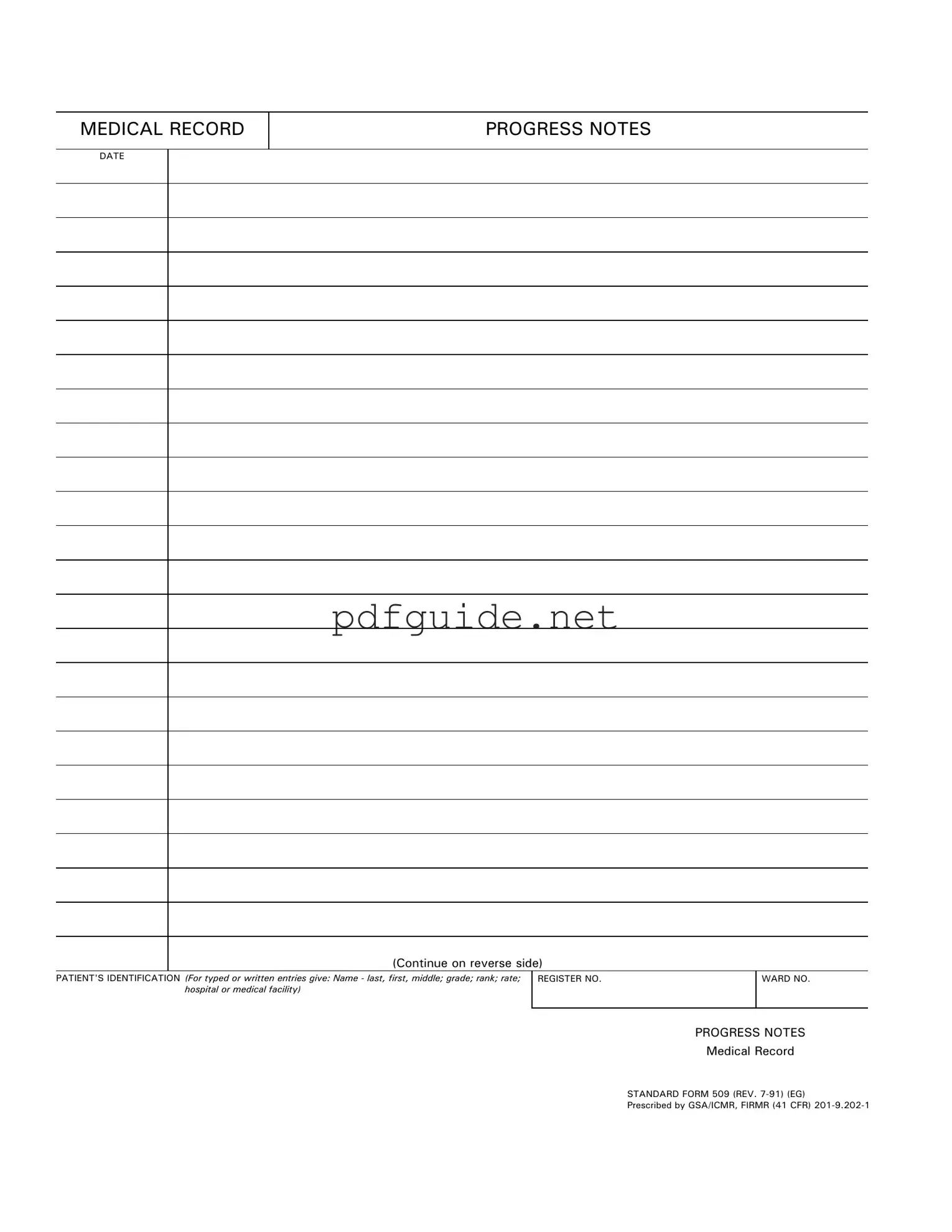 Fill Out a Valid Progress Notes Form