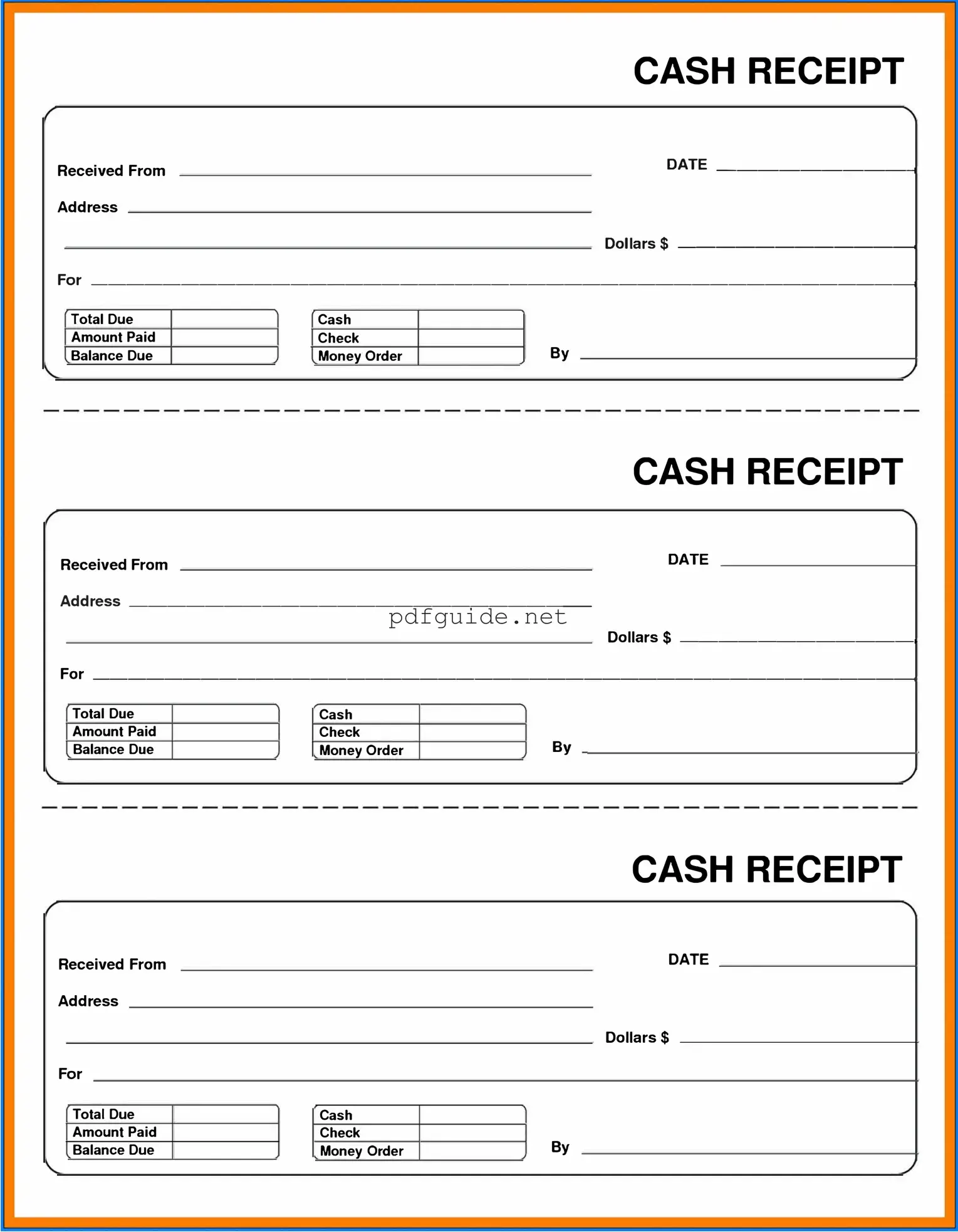 Fill Out a Valid Cash Receipt Form