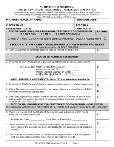 Fill Out a Valid 508 From Nc Dwi Services Form