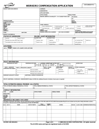 Fill Out a Valid Acord 130 Form