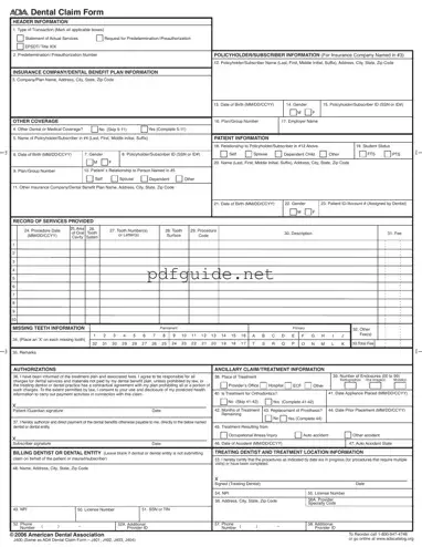 Fill Out a Valid Ada Dental Claim Form