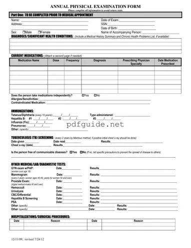Fill Out a Valid Annual Physical Examination Form