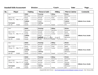 Fill Out a Valid Baseball Assessment Form