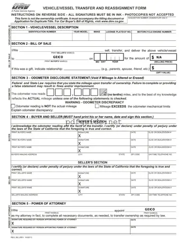 Fill Out a Valid California Fotm Reg 262 Form