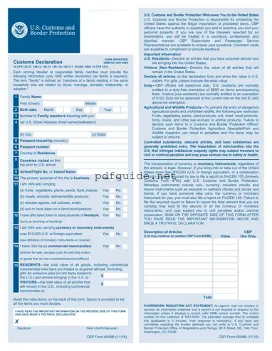Fill Out a Valid CBP 6059B Form
