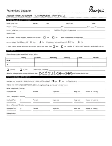 Fill Out a Valid Chick Fil A Job Application Form