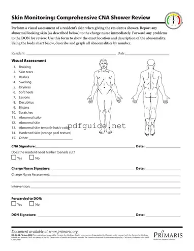 Fill Out a Valid Cna Shower Sheets Form