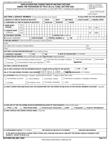 Fill Out a Valid DD 149 Form