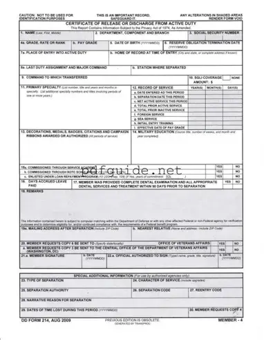 Fill Out a Valid Dd 214 Form