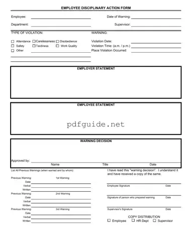 Fill Out a Valid Disciplinary Action Form