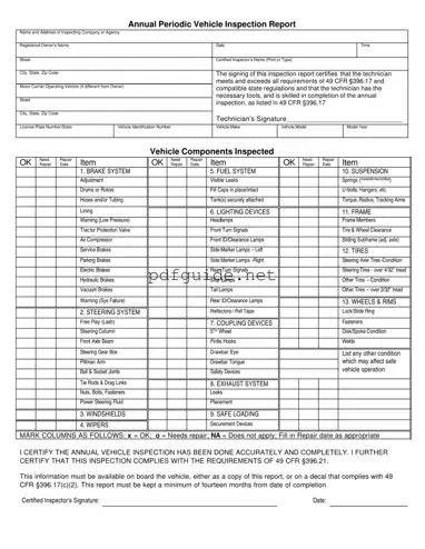 Fill Out a Valid Dot Vehicle Inspection Form