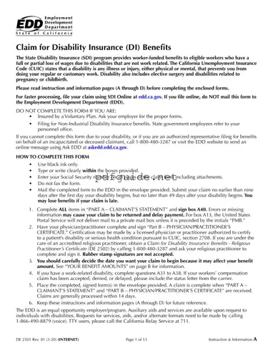Fill Out a Valid EDD DE 2501 Form