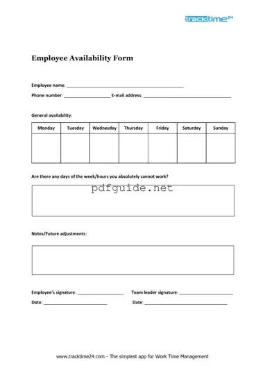 Fill Out a Valid Employee Availability Form