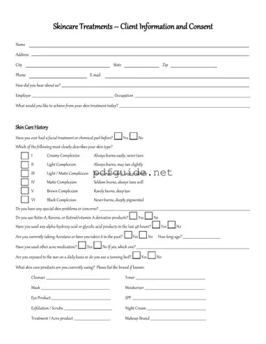 Fill Out a Valid Facial Consent Form