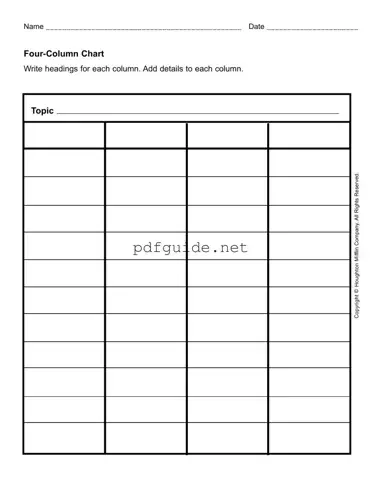 Fill Out a Valid Four Column Chart Form