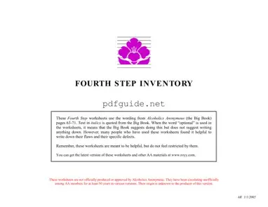 Fill Out a Valid Fourth Step Inventory Form