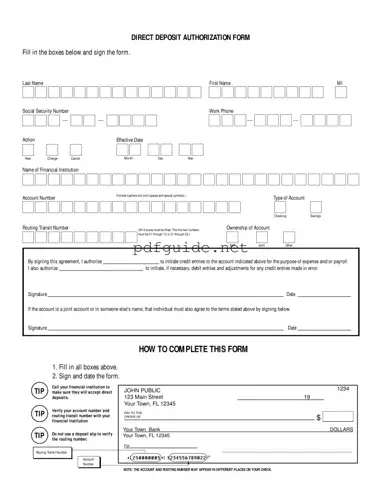 Fill Out a Valid Generic Direct Deposit Form