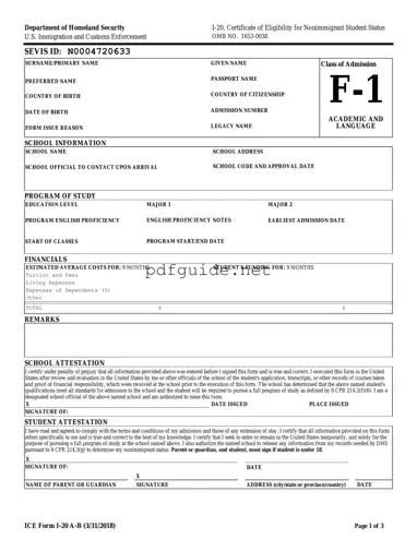 Fill Out a Valid I 20 Form