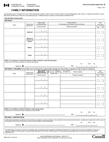 Fill Out a Valid Imm5707 Form