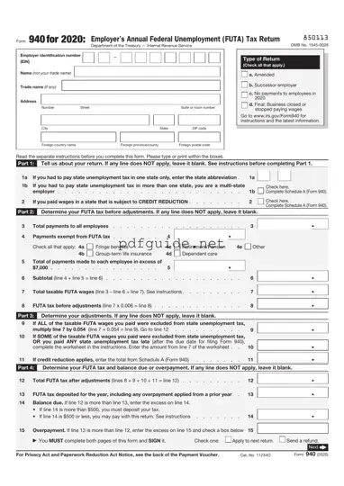 Fill Out a Valid IRS 940 Form