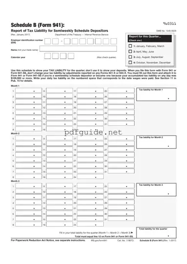Fill Out a Valid IRS Schedule B 941 Form
