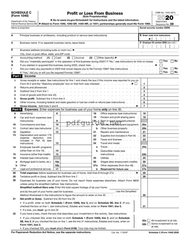 Fill Out a Valid IRS Schedule C 1040 Form
