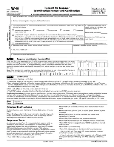 Fill Out a Valid IRS W-9 Form