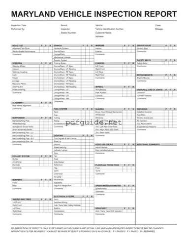 Fill Out a Valid Md Inspection Report Form
