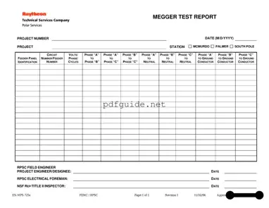 Fill Out a Valid Megger Test Form