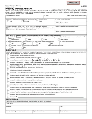 Fill Out a Valid Michigan Property Transfer Affidavit 2766 Form