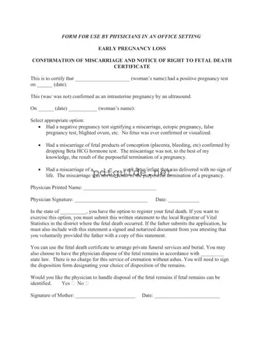 Fill Out a Valid Miscarriage Discharge Paper Form