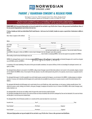 Fill Out a Valid NCL Parental Consent Form