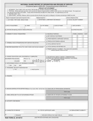 Fill Out a Valid Ngb 22 Form