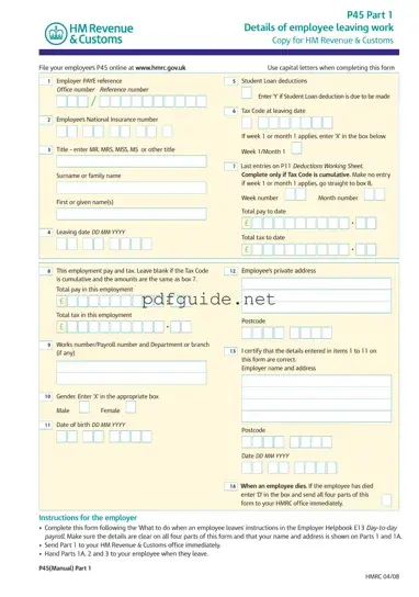 Fill Out a Valid P 45 It Form