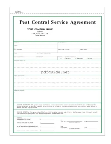 Fill Out a Valid Pest Control Contract Form