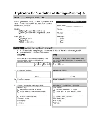 Fill Out a Valid Application For Divorce Form