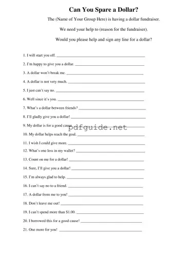 Fill Out a Valid Donated A Dollar Form