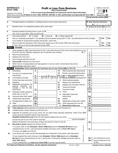 Fill Out a Valid IRS Schedule C 1040 Form
