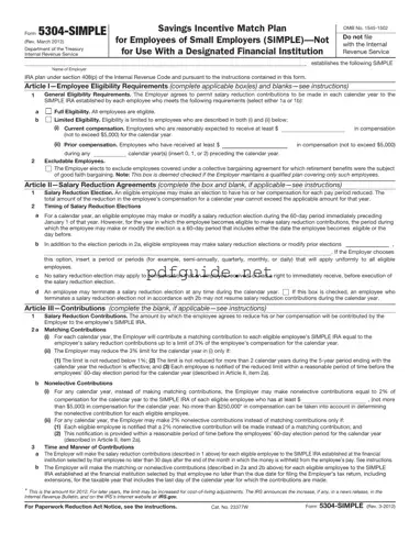 Fill Out a Valid IRS 5304-SIMPLE Form