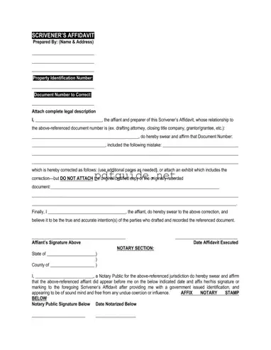 Fill Out a Valid Scrivener's Affidavit Form
