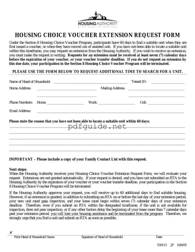 Fill Out a Valid Section 8 Voucher Extension Form